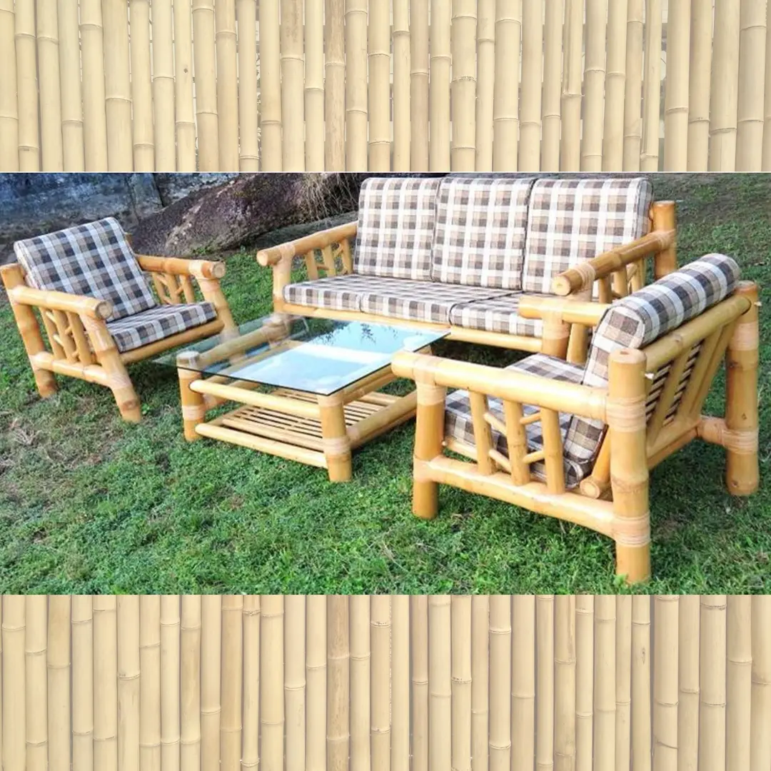 Bamboo Sofa Set with Center Table